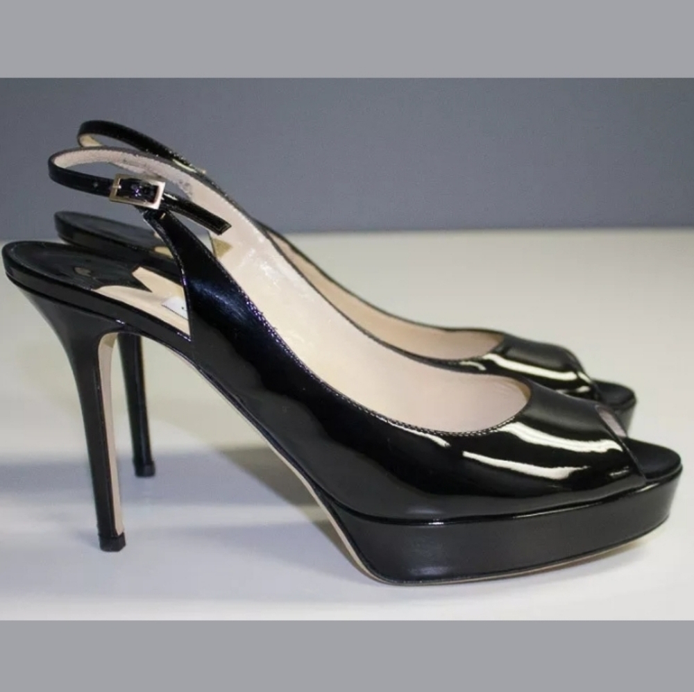 Jimmy Choo London Open Toe Heels Sz US-7 or EU-37